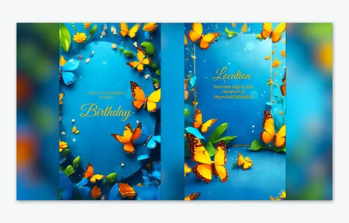Creative 3D Colorful Butterfly Theme Birthday Party Invitation Instagram Story